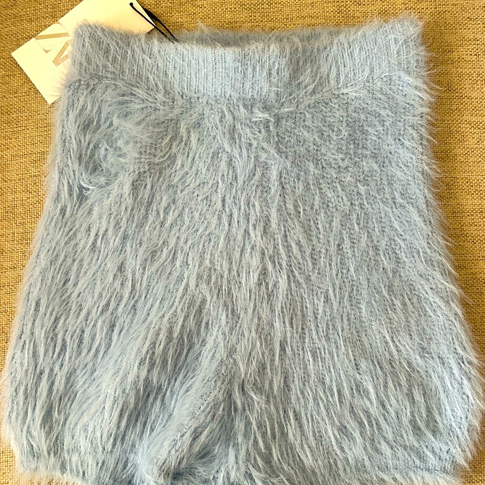 ZARA faux fur shorts